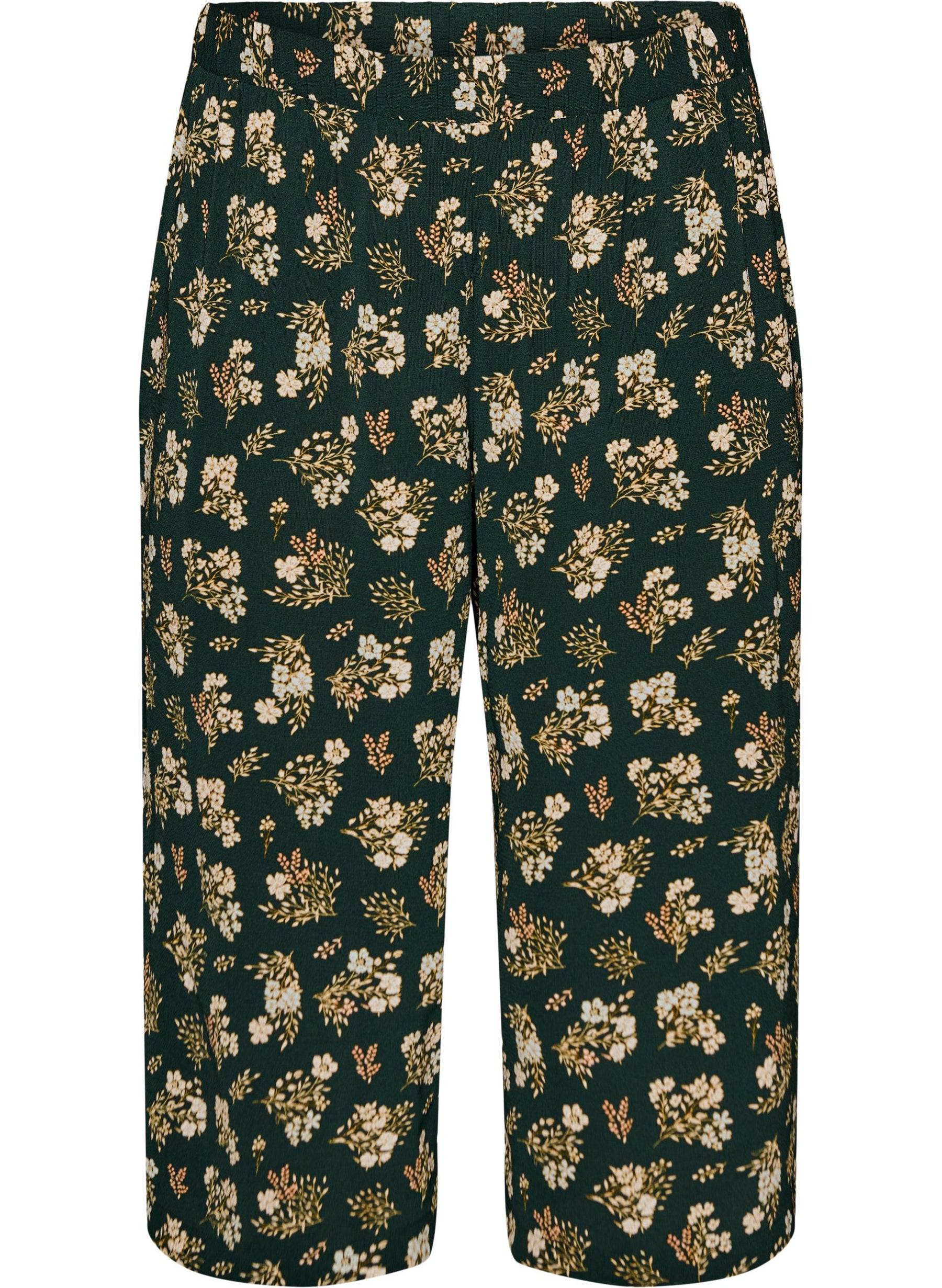 Zizzi Anni Culottes in Green Flower 