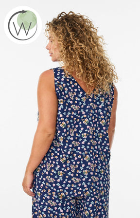 Zizzi Anni Top in Peacoat Flower 