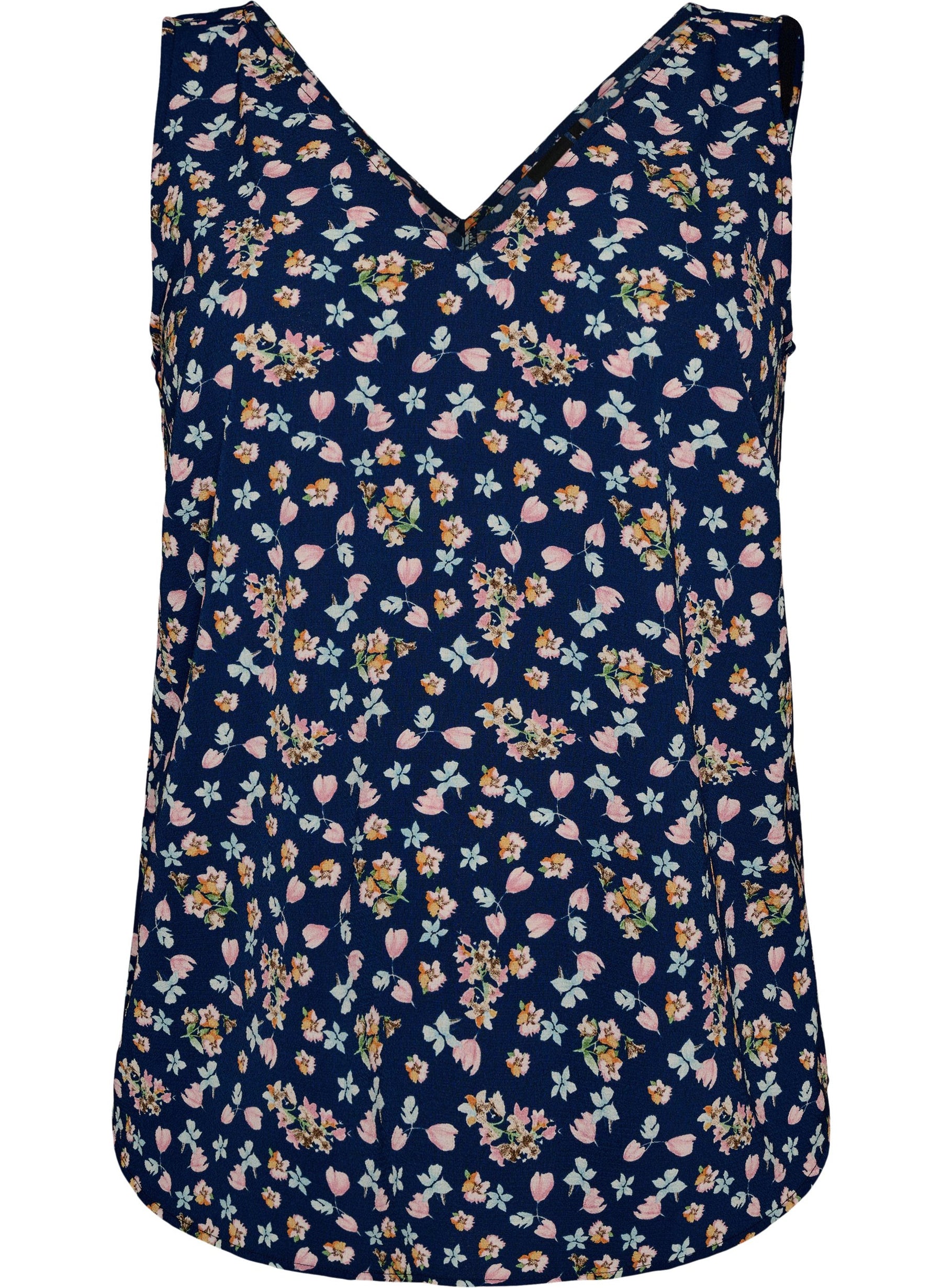 Zizzi Anni Top in Peacoat Flower 