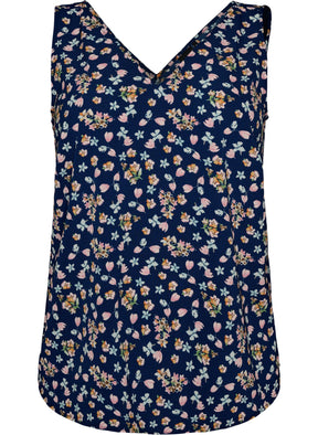 Zizzi Anni Top in Peacoat Flower 