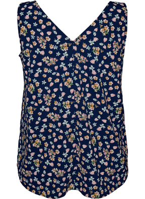 Zizzi Anni Top in Peacoat Flower  
