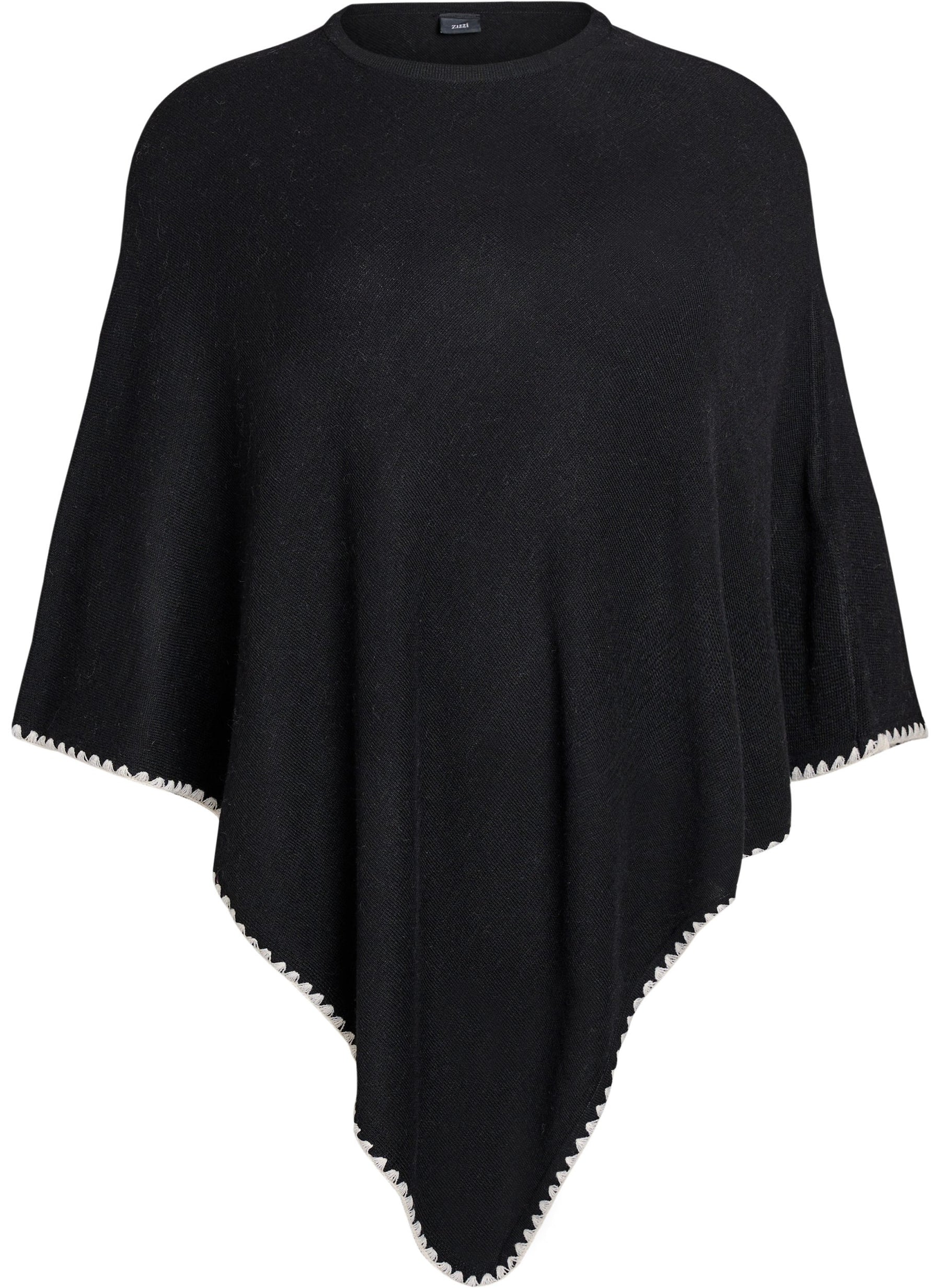 Zizzi Autumn Poncho in Black 