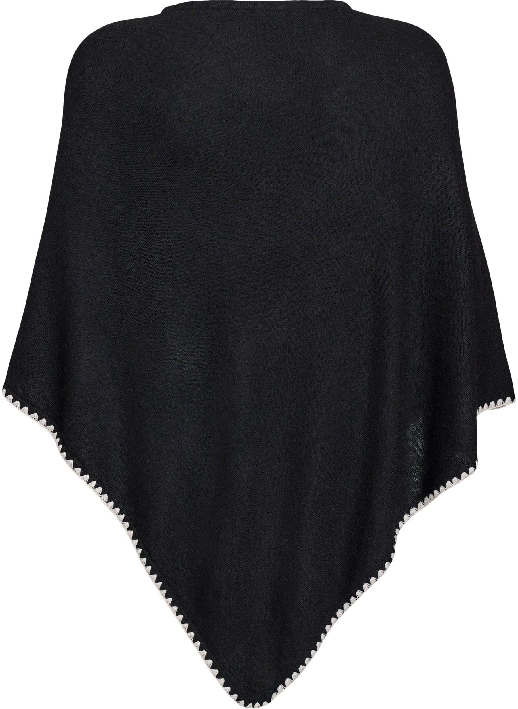 Zizzi Autumn Poncho in Black 