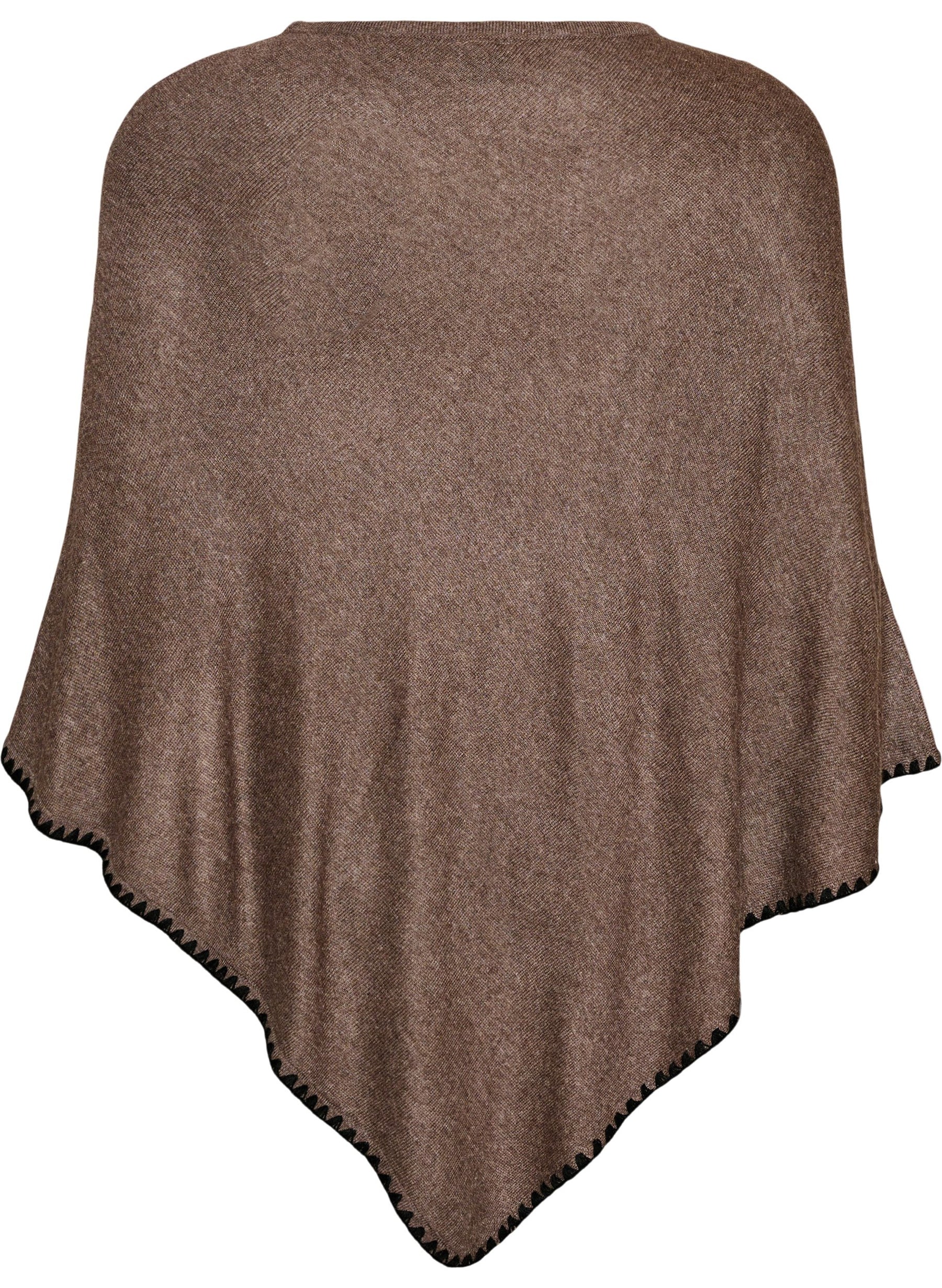 Zizzi Autumn Poncho in Brown  