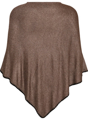 Zizzi Autumn Poncho in Brown  