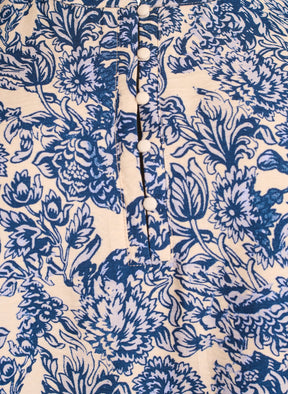 Zizzi Ava Blouse in Blue Flower