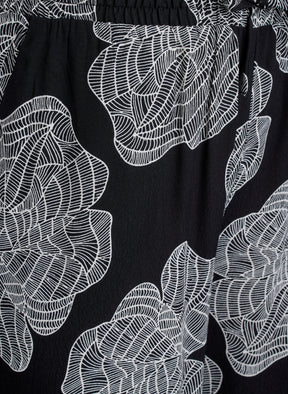 Zizzi Bella Trousers in Black Flower