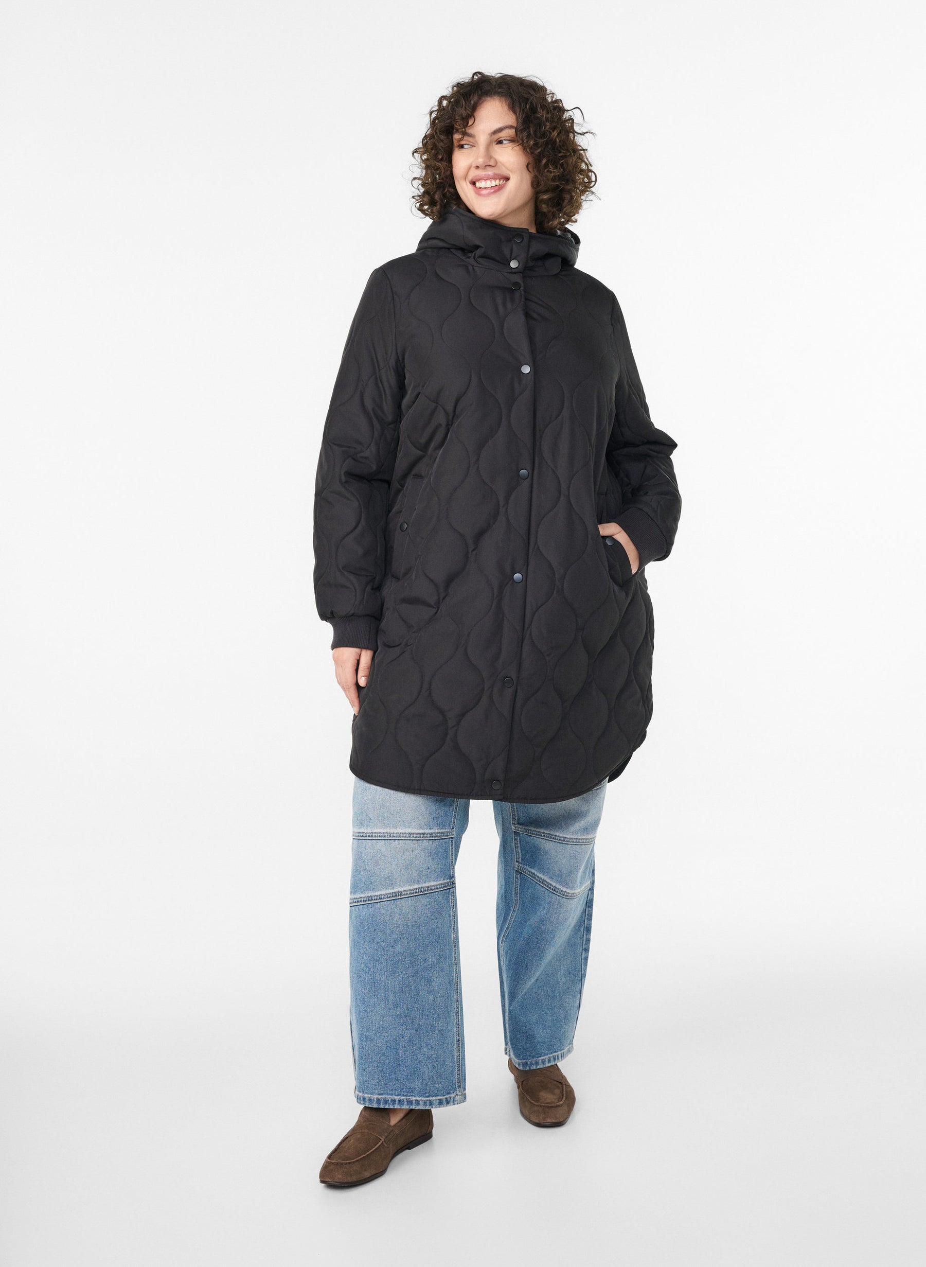 Zizzi Bibi Coat in Black