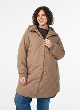 Zizzi Bibi Coat in Taupe