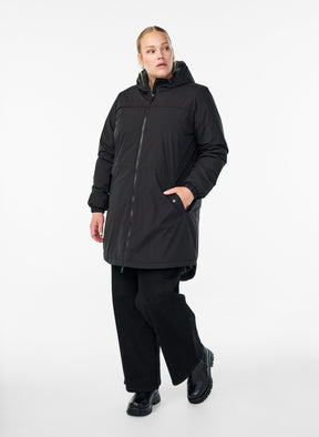 Zizzi Cam Coat in Black