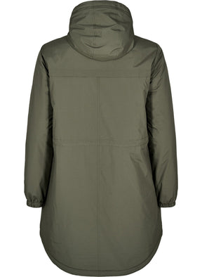 Zizzi Cam Coat in Khaki