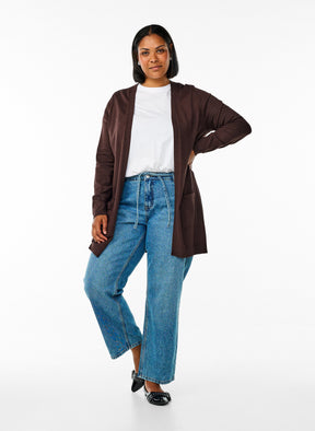 Zizzi Carrie Cardigan in Brown 