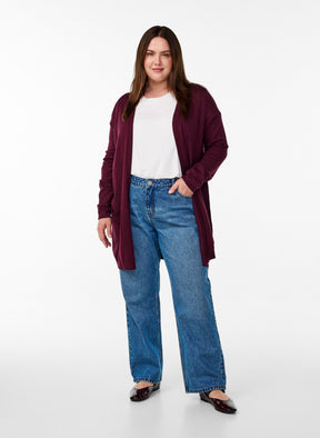 Zizzi Carrie Cardigan in Wine 
