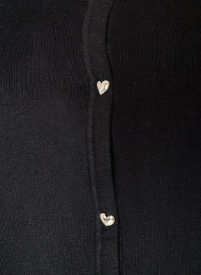 Zizzi Carrie Short Sleeve Cardigan in Black  