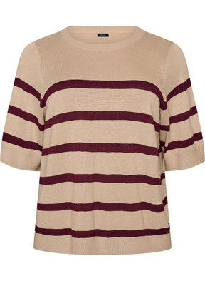 Zizzi Carrie Short Sleeve Knit in Taupe 