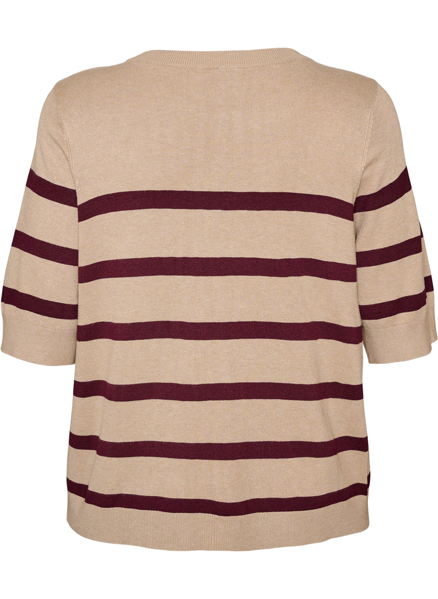 Zizzi Carrie Short Sleeve Knit in Taupe