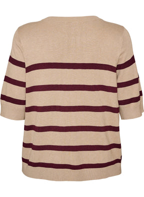 Zizzi Carrie Short Sleeve Knit in Taupe