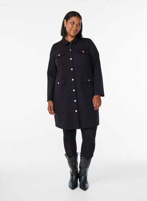 Zizzi Cerise Shirt Dress in Black