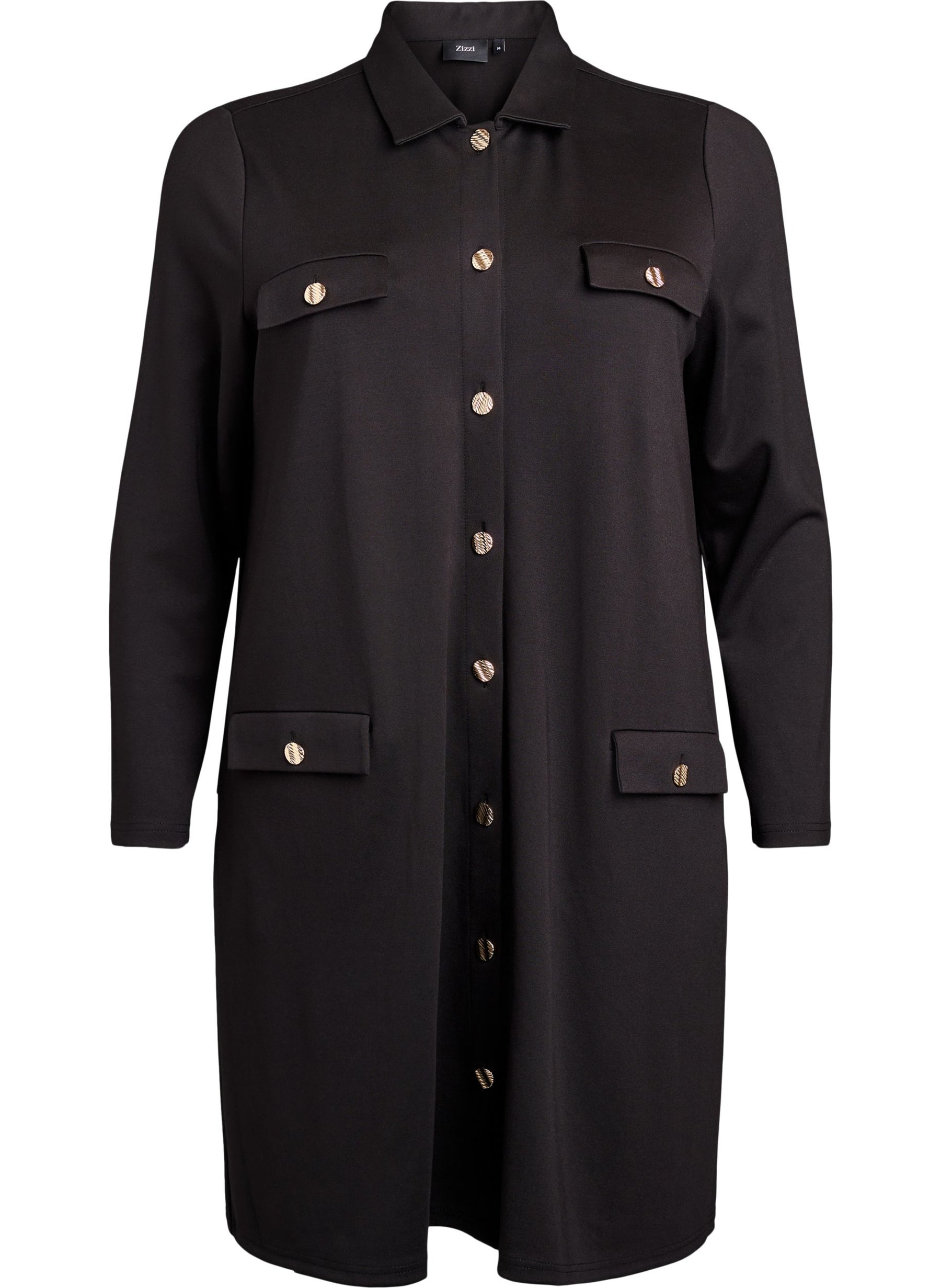 Zizzi Cerise Shirt Dress in Black
