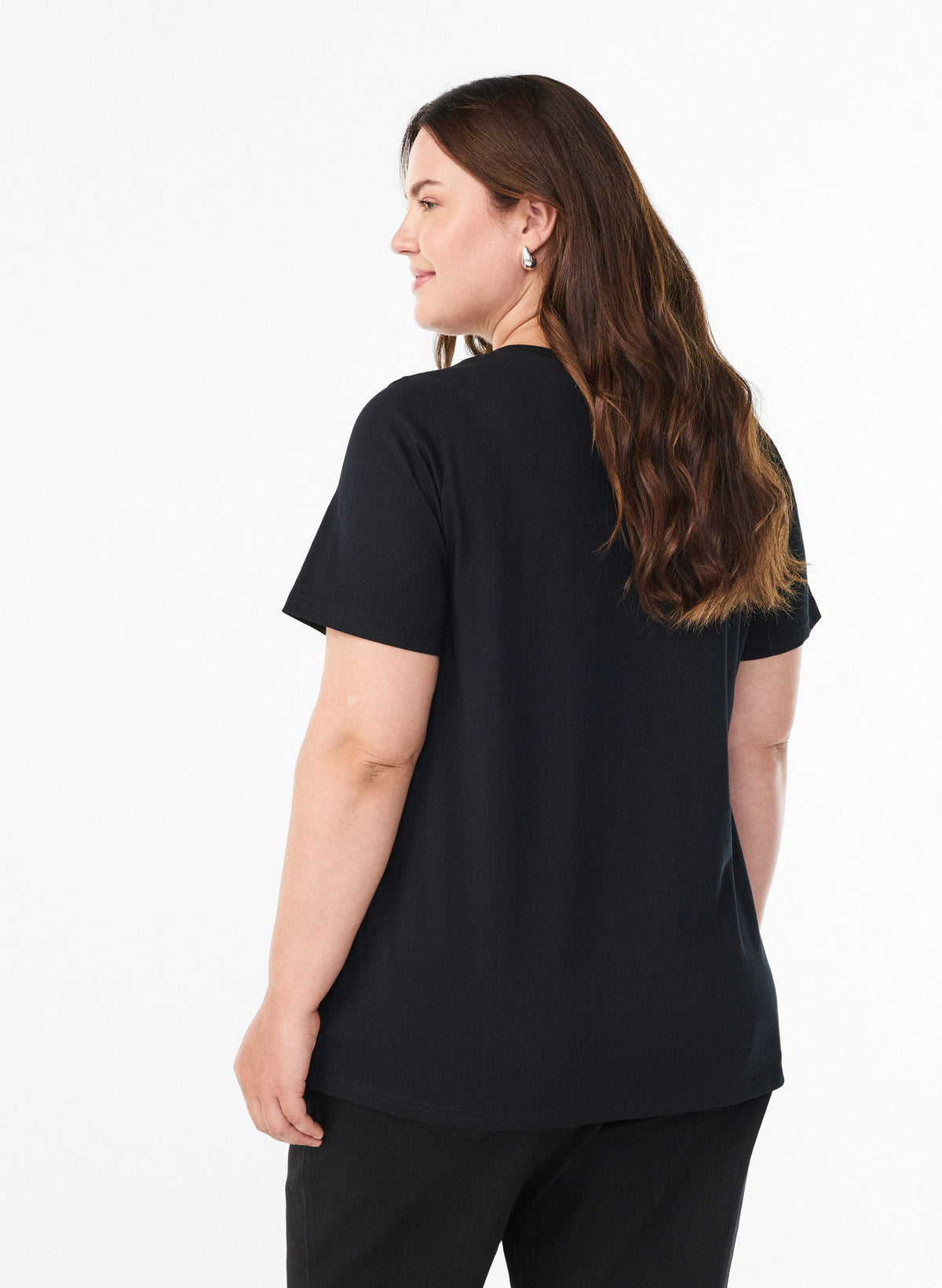 Zizzi Christmas Decoration T-Shirt in Black