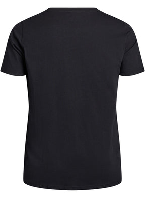 Zizzi Christmas Decoration T-Shirt in Black