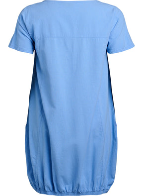 Zizzi Cotton Bubble Dress in Light Blue
