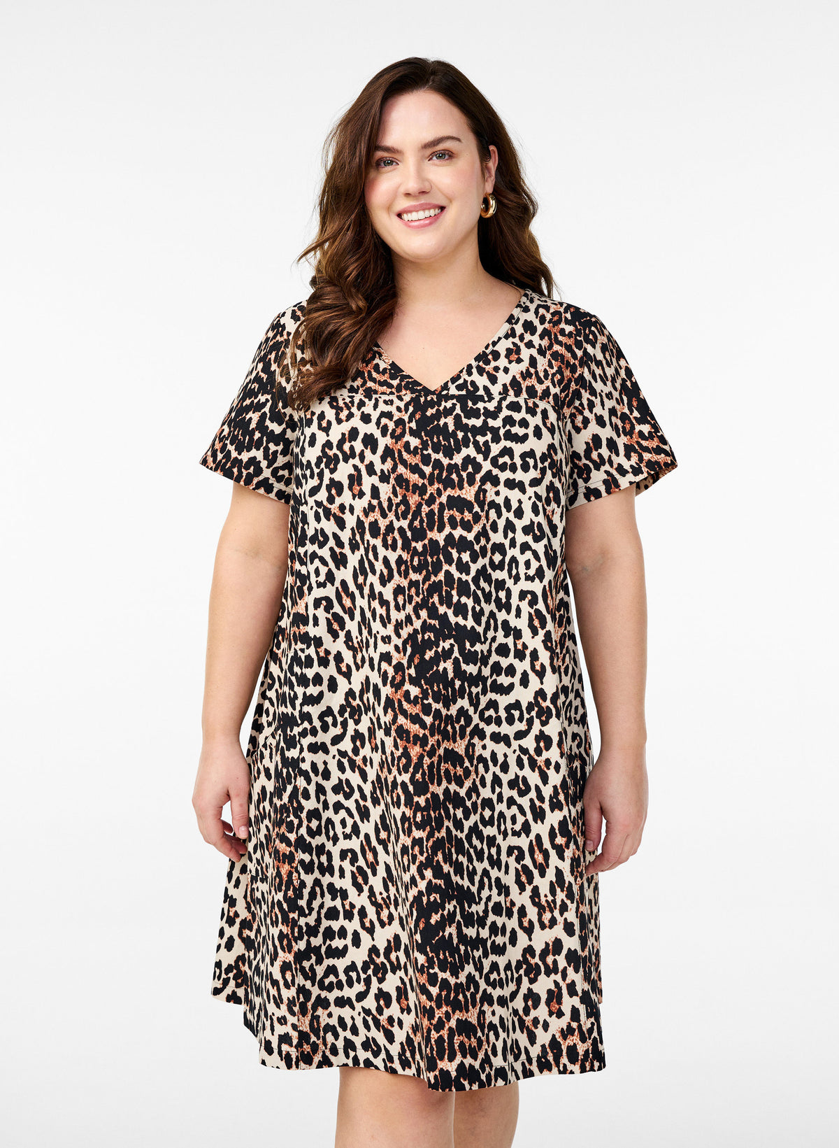 Zizzi Cotton Dress in Leopard