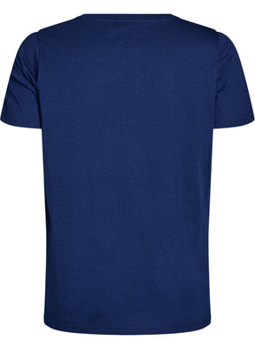 Zizzi Elin Strawberry T-Shirt in Navy