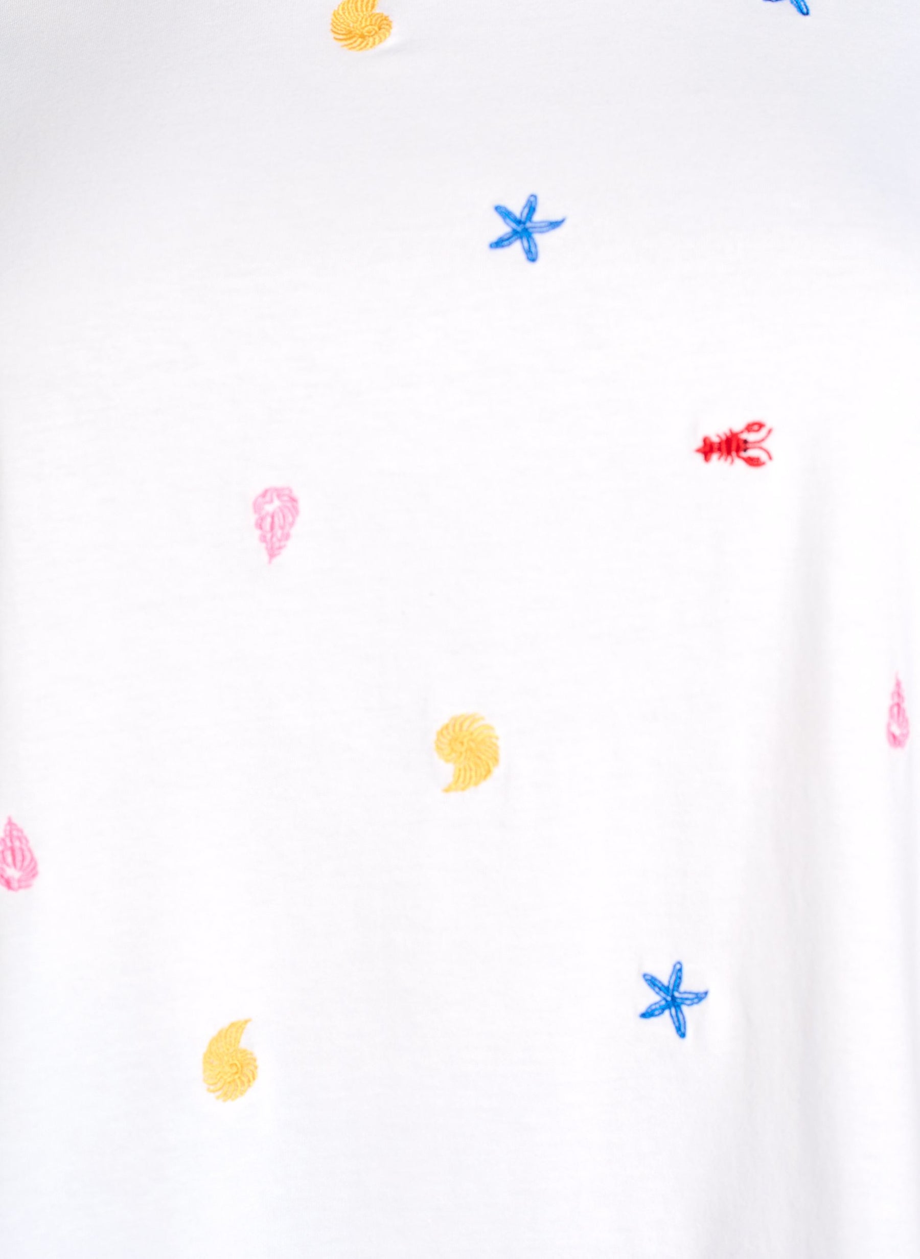 Zizzi Elin T-Shirt in White with Seashells 