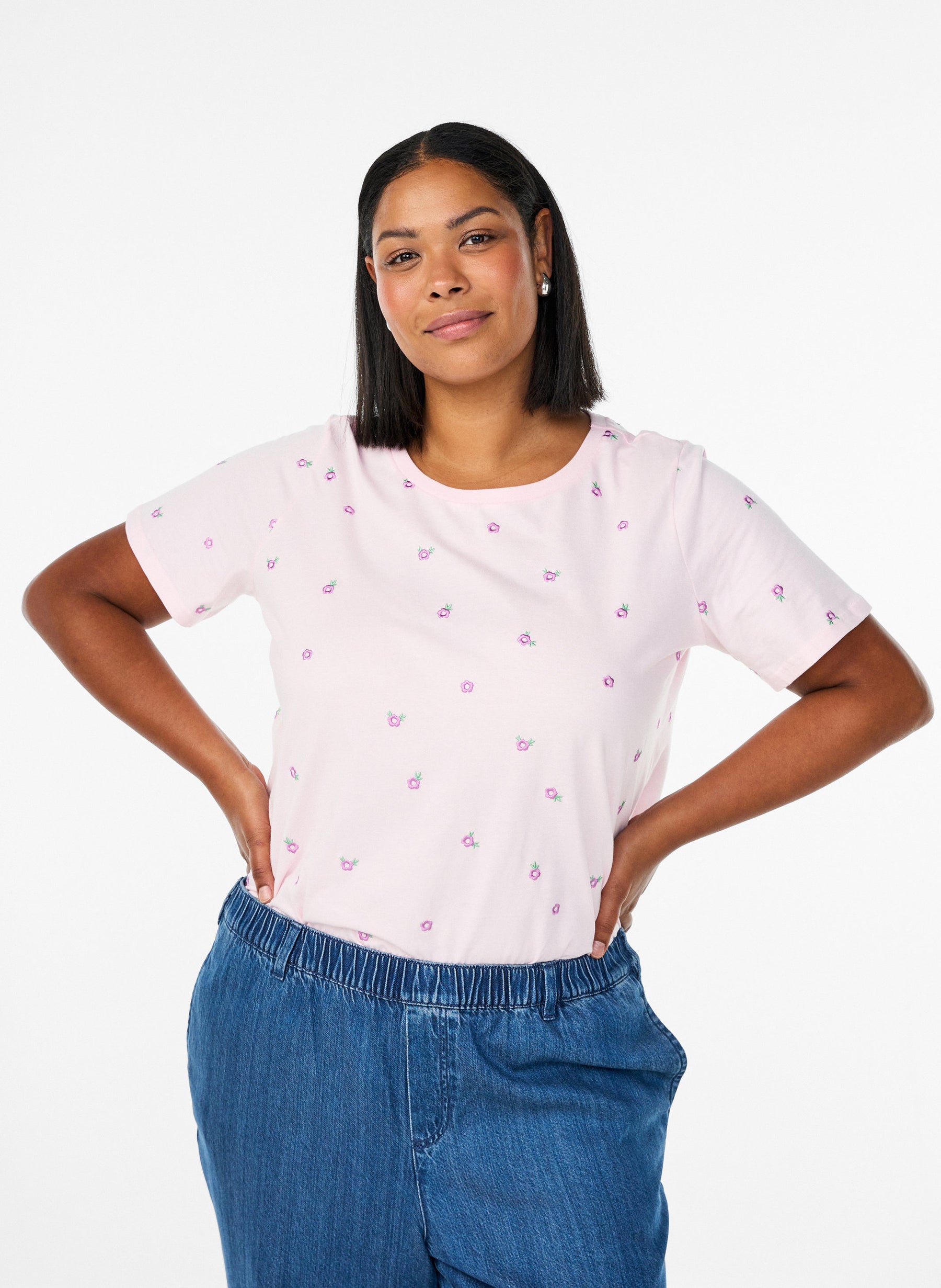 Zizzi Elin T-Shirt with Violets