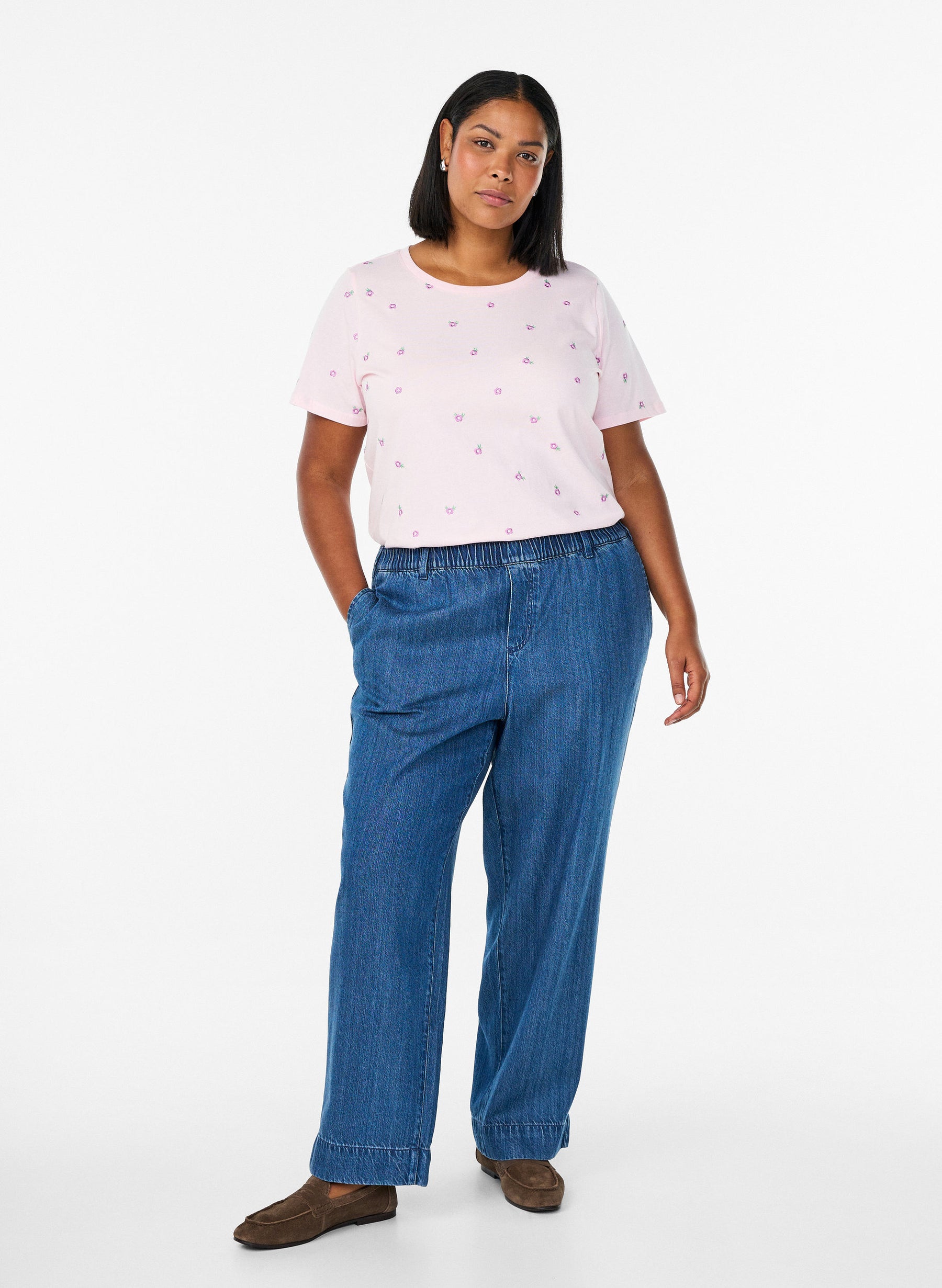 Zizzi Elin T-Shirt with Violets