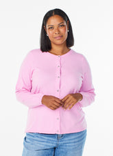 Zizzi Ella Cardigan in Bonbon 