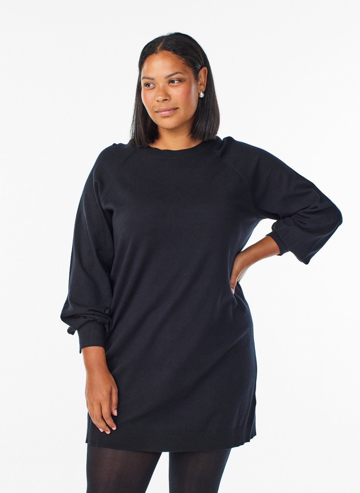 Zizzi Ella Knit Dress in Black