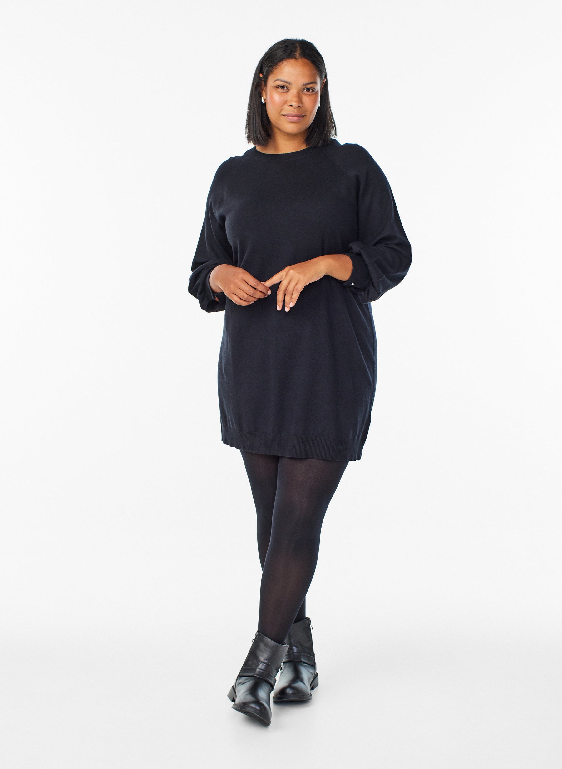 Zizzi Ella Knit Dress in Black