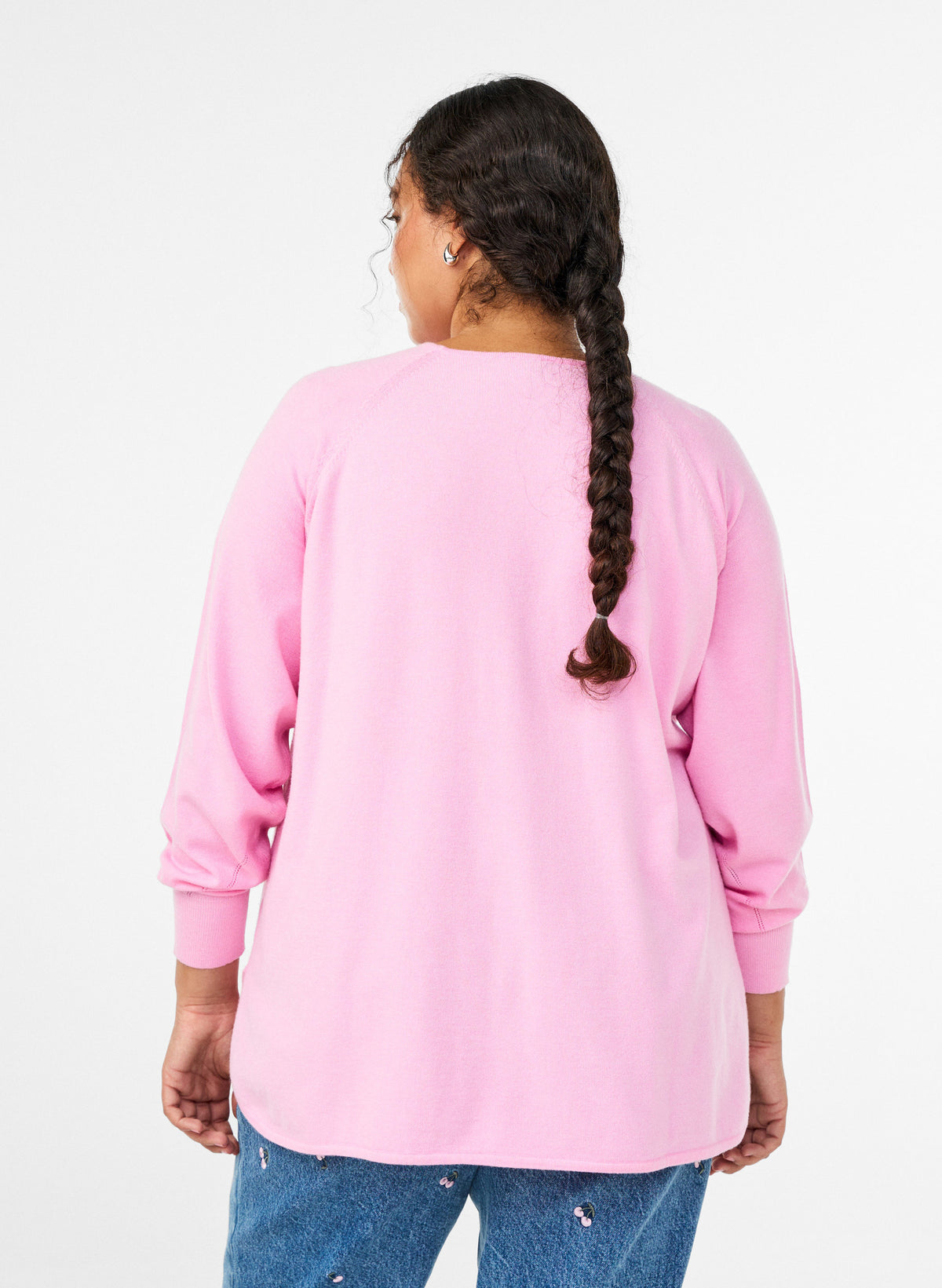 Zizzi Ella Soft Knit Jumper in Pink 