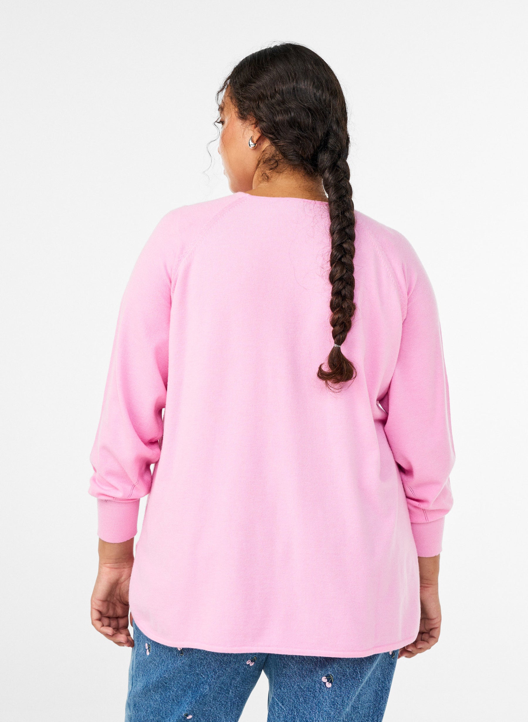 Zizzi Ella Soft Knit Jumper in Pink 
