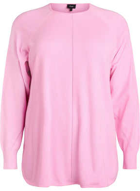 Zizzi Ella Soft Knit Jumper in Pink 