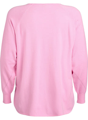 Zizzi Ella Soft Knit Jumper in Pink  
