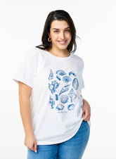 Zizzi Evelyn T-Shirt with Seashells