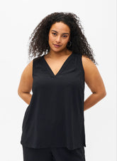 Zizzi Fikka Sleeveless Top in Black 