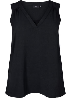 Zizzi Fikka Sleeveless Top in Black 