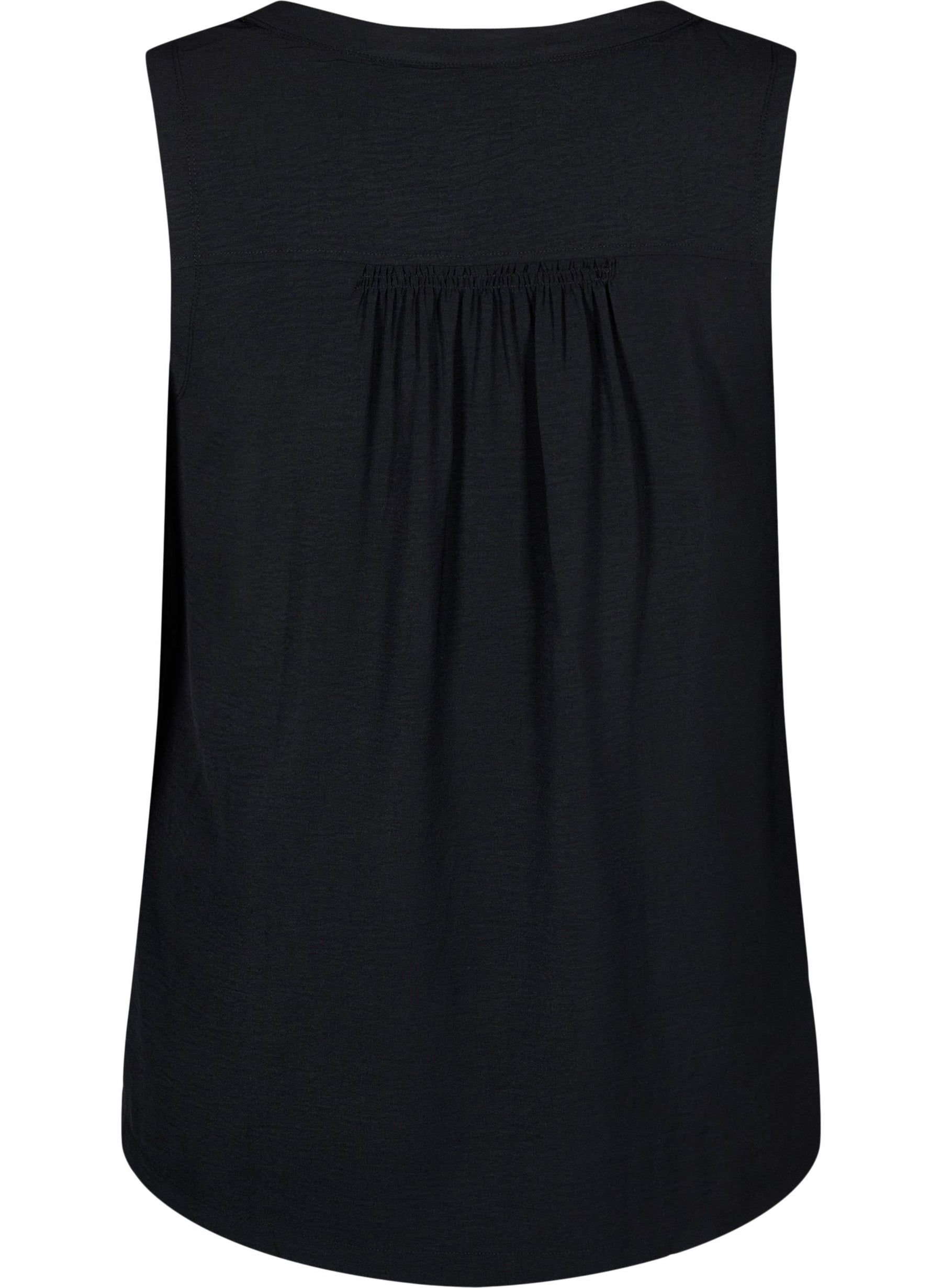 Zizzi Fikka Sleeveless Top in Black 