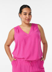 Zizzi Fikka Sleeveless Top in Raspberry Rose 