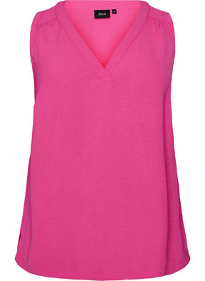 Zizzi Fikka Sleeveless Top in Raspberry Rose 