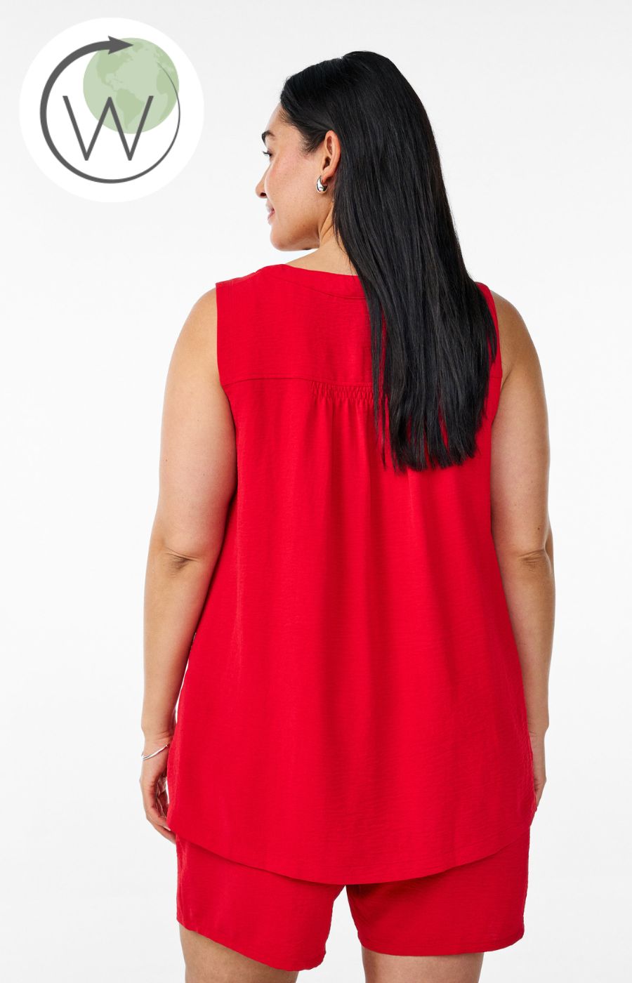 Zizzi Fikka Sleeveless Top in Red