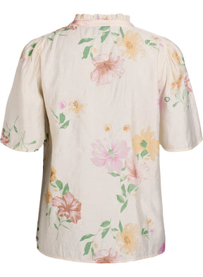 Zizzi Flora Blouse in Beige
