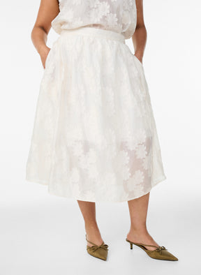 Zizzi Florina Skirt in Cream 