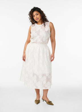 Zizzi Florina Skirt in Cream 