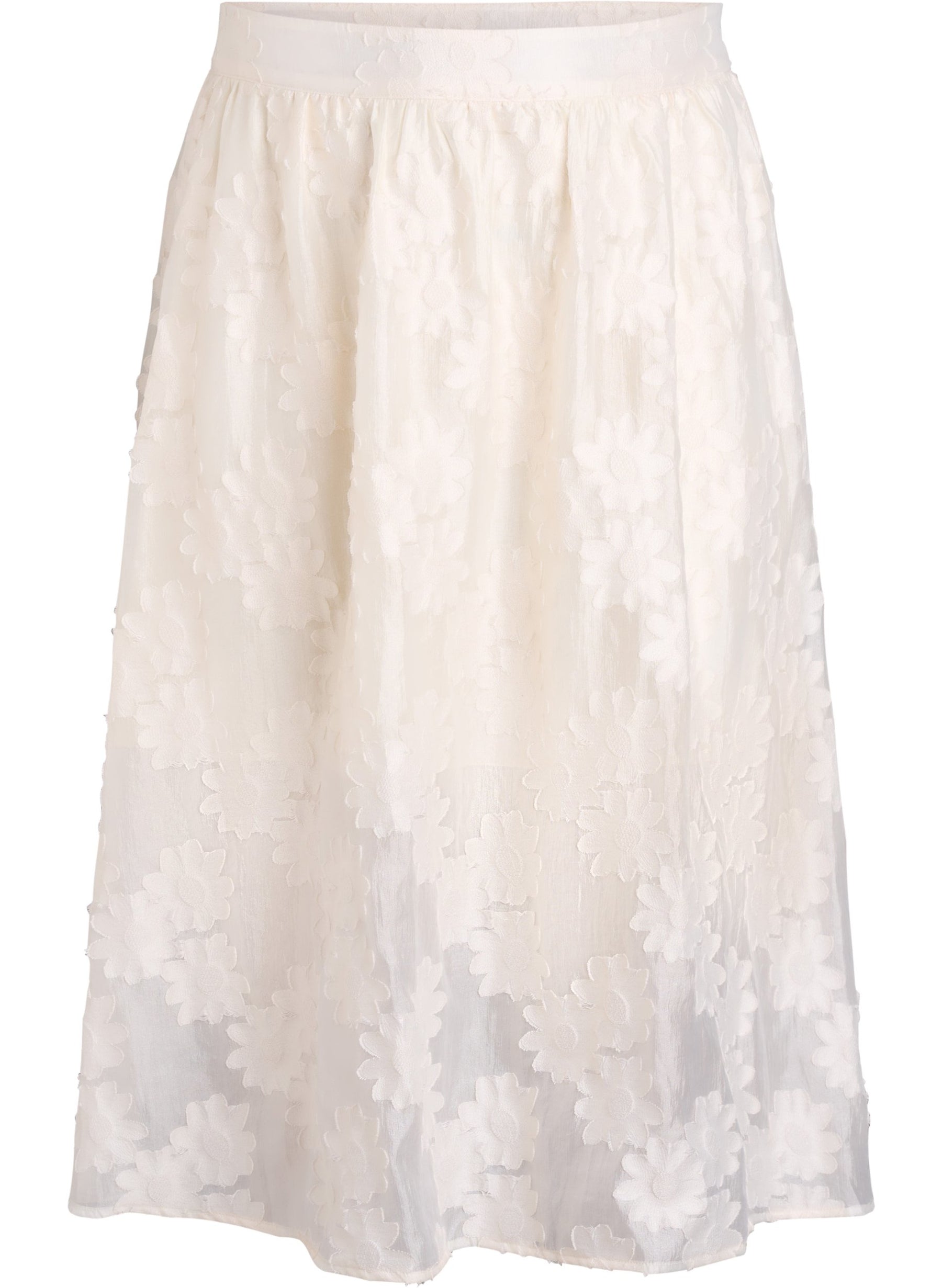 Zizzi Florina Skirt in Cream 