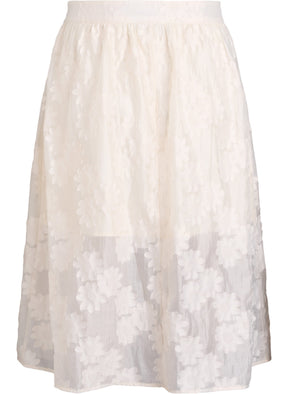 Zizzi Florina Skirt in Cream 
